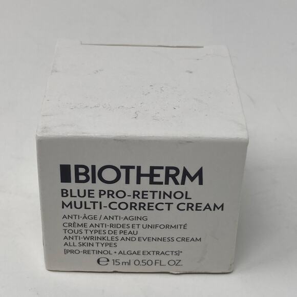 Biotherm Blue Pro-Retinol Multi Correct Cream Anti Wrinkles Evenness 0.5 Fl Oz - Picture 2 of 8